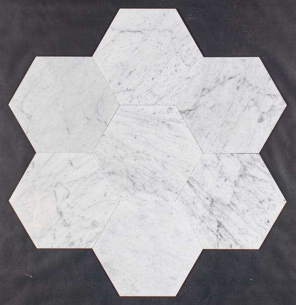 Bianco Carrara 10 1/2" Hexágono Pulido