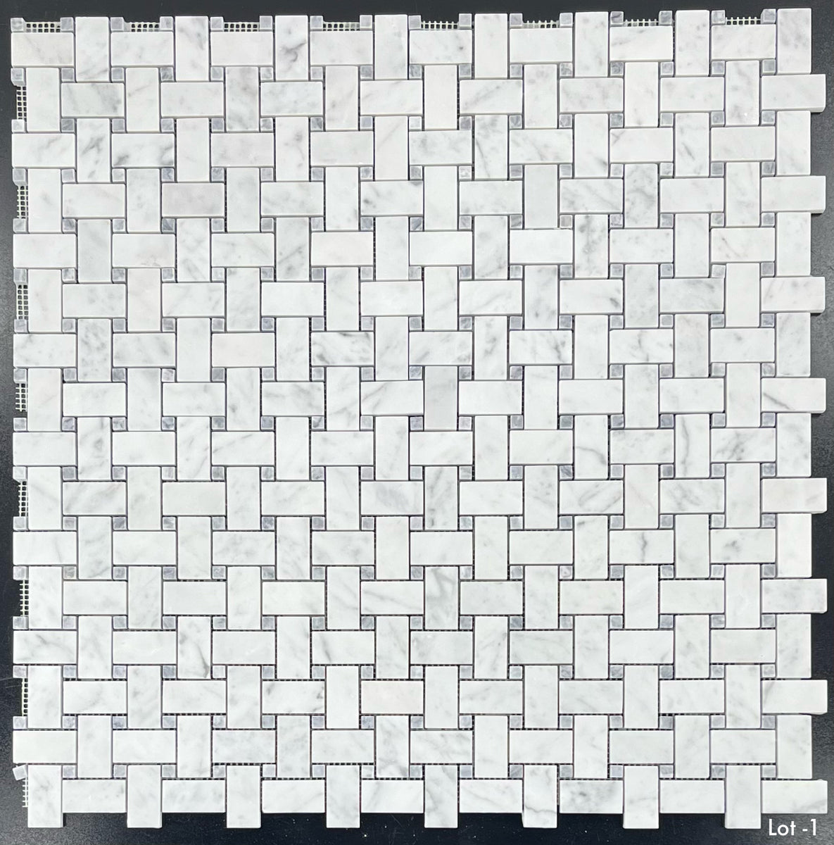 Bianco Carrara Basketweave with 3/8