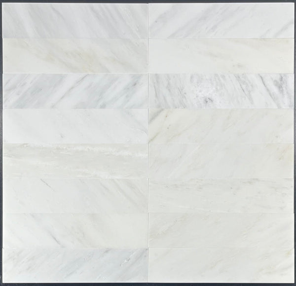 Pearl White 3" x 12" Honed