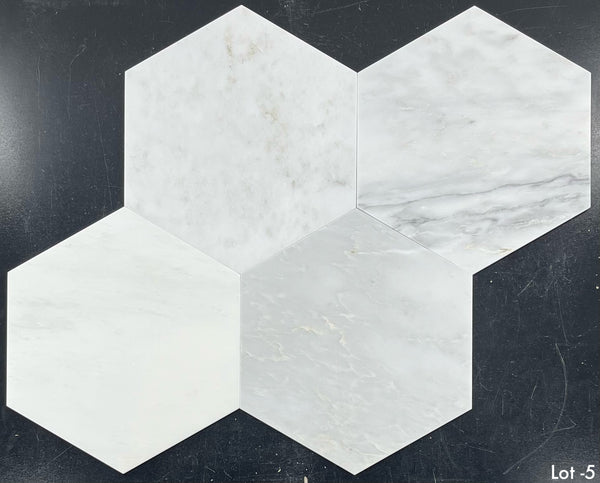 Pearl White 10 1/2" Hexagon Honed
