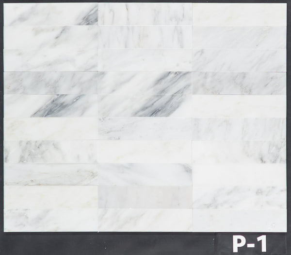 Blanco perla 2" x 8" pulido