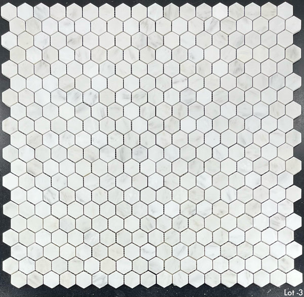 Pearl White 1 1/4" Hexagon Mosaic Honed - Elon Tile & Stone