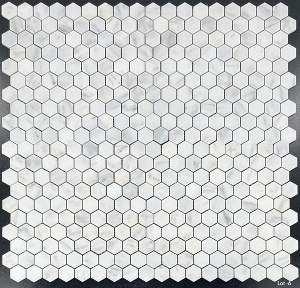 Pearl White 1 1/4" Hexagon Mosaic Honed - Elon Tile & Stone