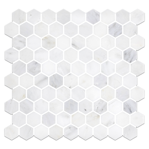 Pearl White 1 1/4" Hexagon Mosaic Honed - Elon Tile & Stone