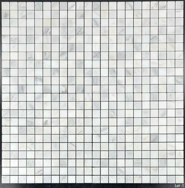 Pearl White 1" x 1" Square Mosaic Honed - Elon Tile & Stone