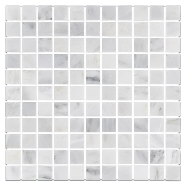 Pearl White 1" x 1" Square Mosaic Polished - Elon Tile & Stone