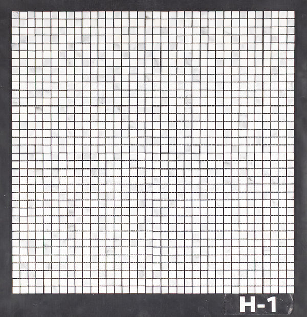 Pearl White 5/8" x 5/8" Square Mosaic Honed