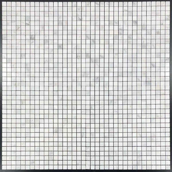 Pearl White 5/8" x 5/8" Square Mosaic Honed