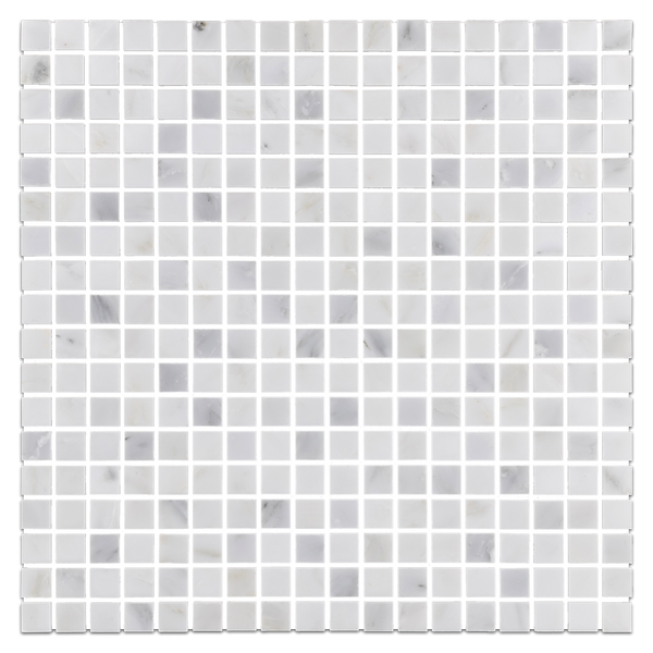 Pearl White 5/8" x 5/8" Square Mosaic Polished - Elon Tile & Stone