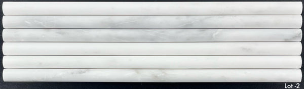 Pearl White Petite Pencil Molding Honed - Elon Tile & Stone