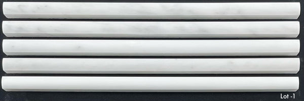 Pearl White Petite Pencil Molding Polished - Elon Tile & Stone