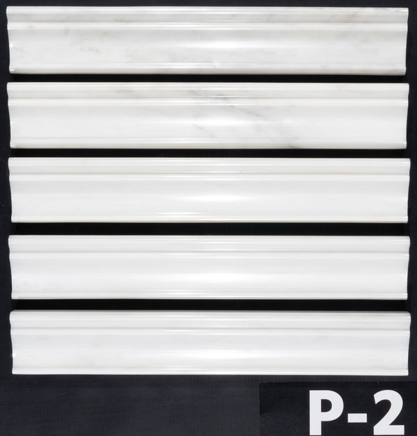 Pearl White Capital Molding Polished - Elon Tile & Stone