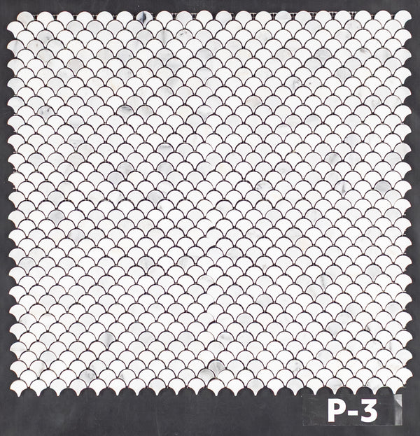 Pearl White Fan Mosaic Polished