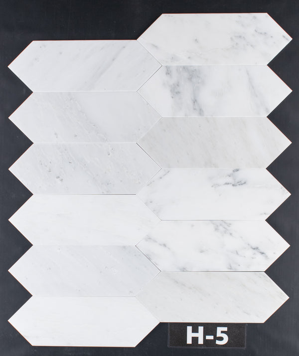 Pearl White 4" x 12" Picket Honed