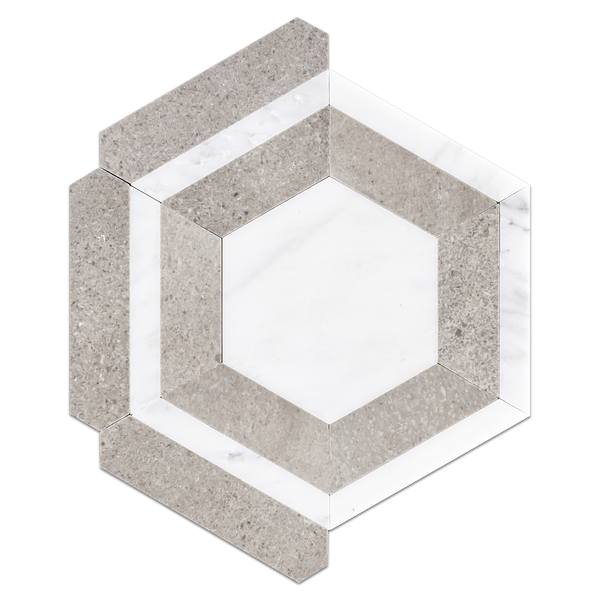 Panal blanco perla con mosaico de dólar de arena pulido