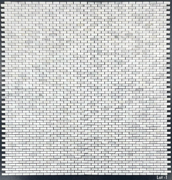 Pearl White Micro Brick Mosaic Honed