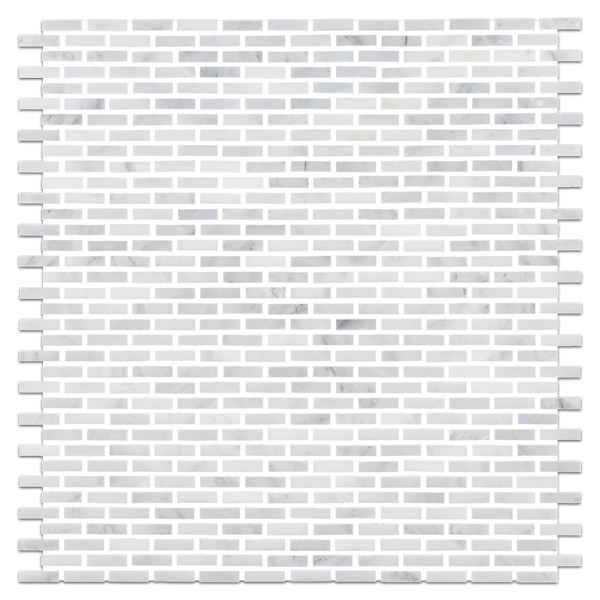 Pearl White Micro Brick Mosaic Honed