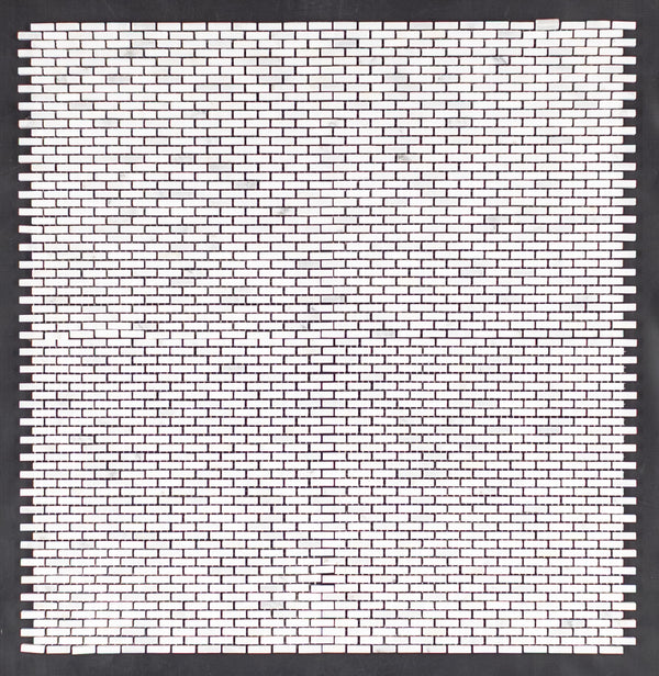 Pearl White Micro Brick Mosaic Honed