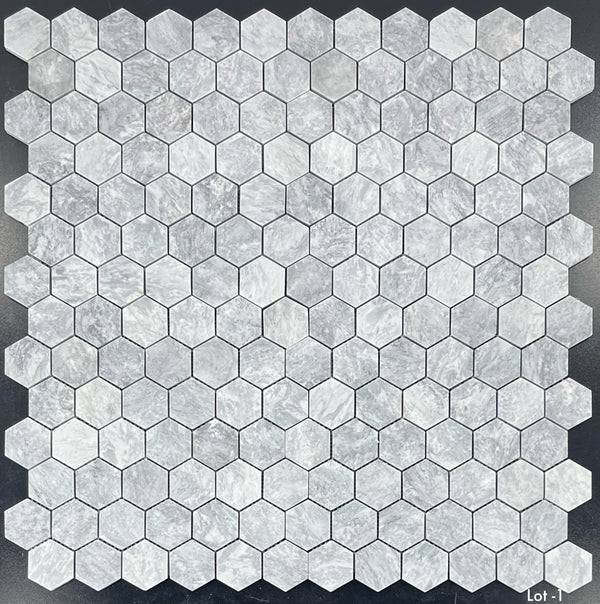 Pacific Gray 2" Hexagon Mosaic Honed - Elon Tile & Stone