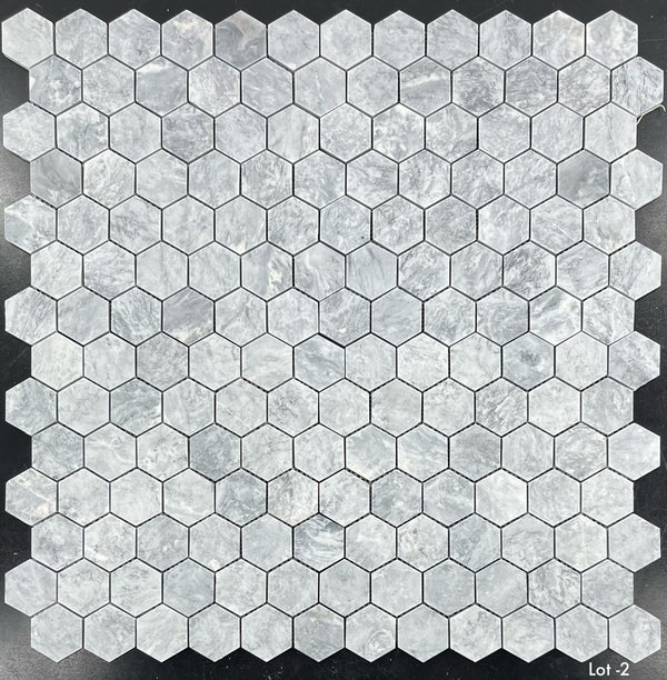 Pacific Gray 2" Hexagon Mosaic Honed - Elon Tile & Stone