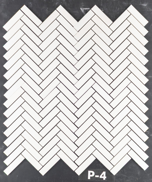 Mosaico de espiga de Thassos blanco de 1" x 4" pulido