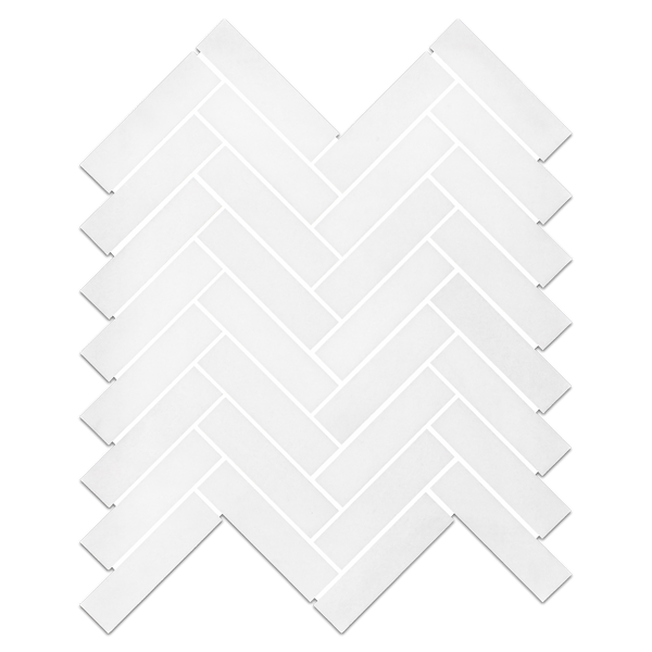 Mosaico de espiga de Thassos blanco de 1" x 4" pulido