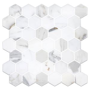 Calacatta Gold 2" Hexagon Mosaic Honed - Elon Tile & Stone