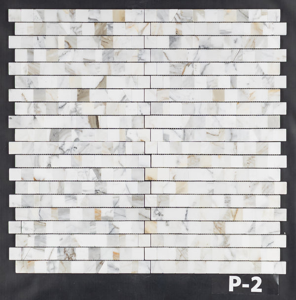 Calacatta Gold 1 1/4" Random Broken Joint Mosaic Polished - Elon Tile & Stone