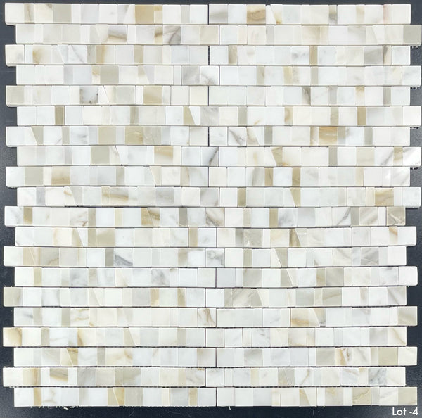 Calacatta Gold 1 1/4" Random Broken Joint Mosaic Polished - Elon Tile & Stone