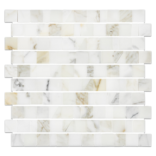 Calacatta Gold 1 1/4" Random Broken Joint Mosaic Polished - Elon Tile & Stone