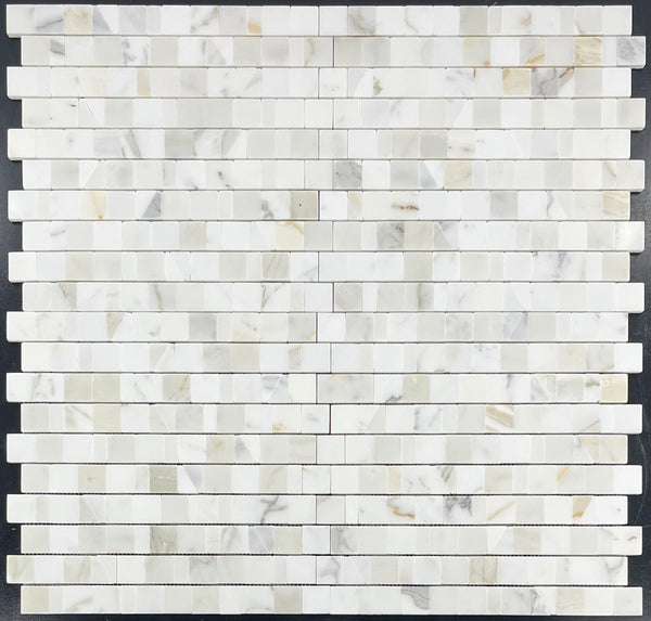 Calacatta Gold 1 1/4" Random Broken Joint Mosaic Polished - Elon Tile & Stone