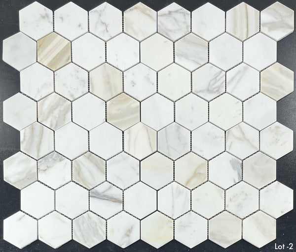 Calacatta Gold 3" Hexagon Mosaic Honed