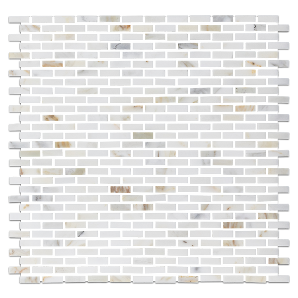 Mosaico de microladrillo Calacatta Gold pulido