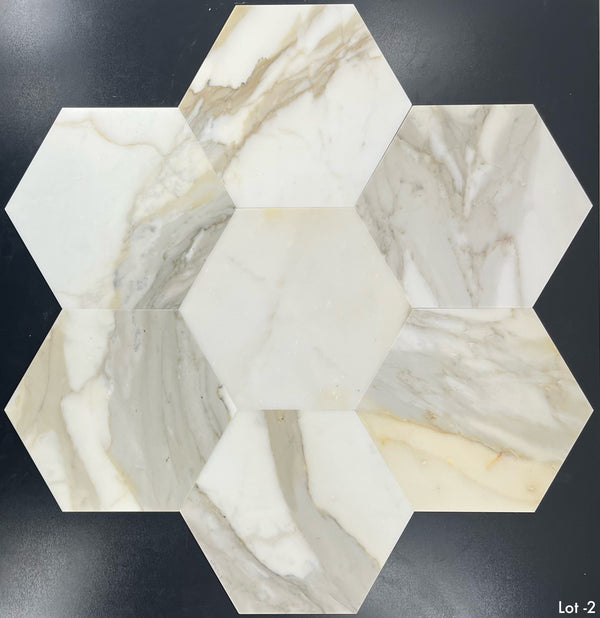 Calacatta Gold 10 1/2" Hexagon Honed