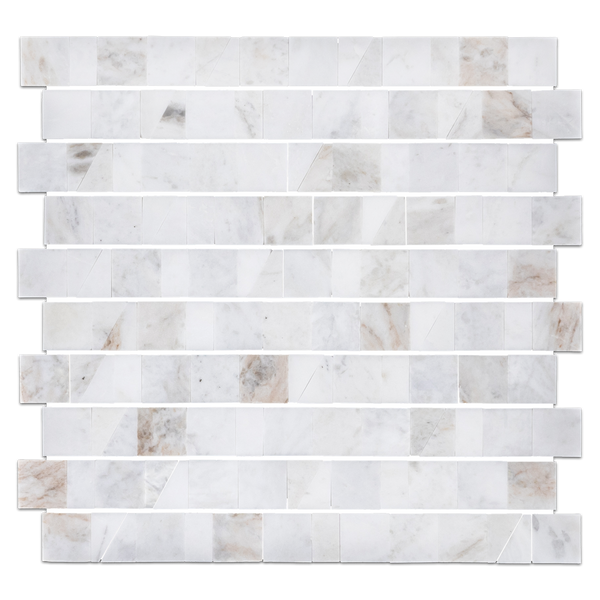 Bianco Oro 1 1/4" Random Broken Joint Mosaic Honed