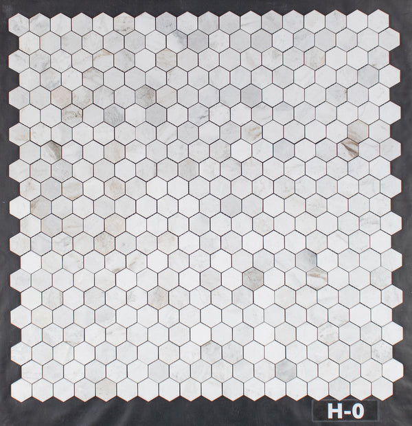 Bianco Oro 2" Hexagon Mosaic Honed