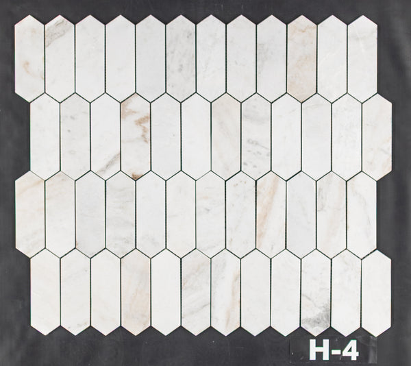 Bianco Oro 2" x 6" Picket Mosaic Honed
