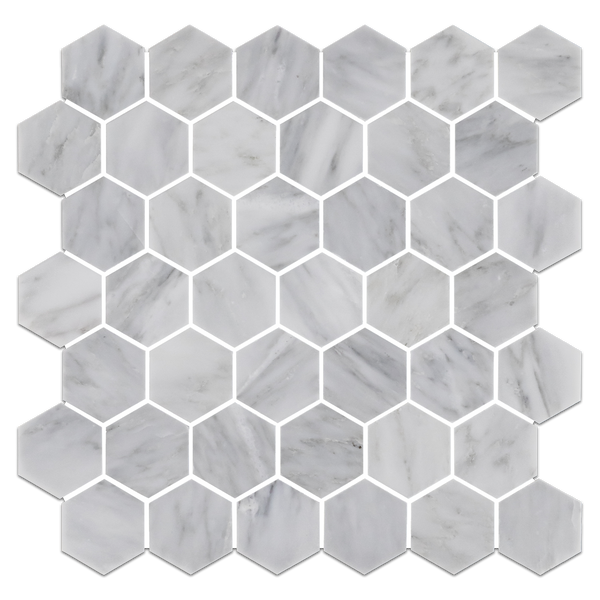 Mystic Gray 2" Hexagon Mosaic Honed
