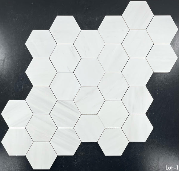 Dolomite 5" Hexagon Mosaic Honed