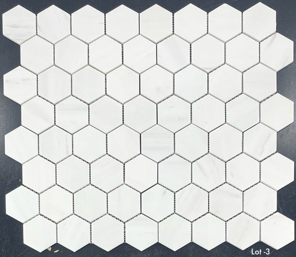Dolomite 3" Hexagon Mosaic Honed