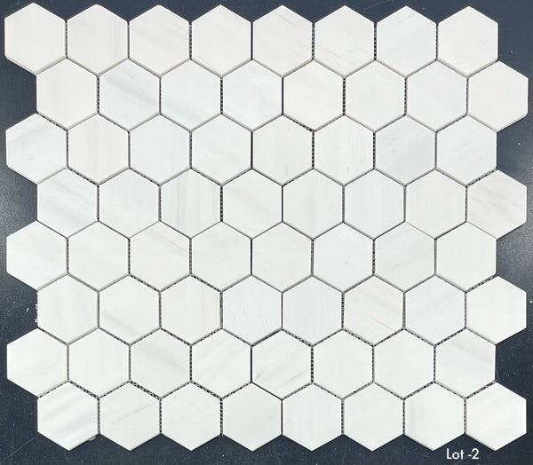 Dolomite 3" Hexagon Mosaic Honed