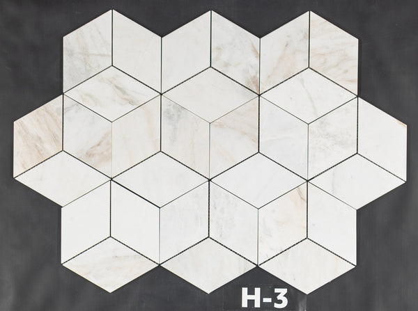 Mosaico Bianco Oro Trillium pulido