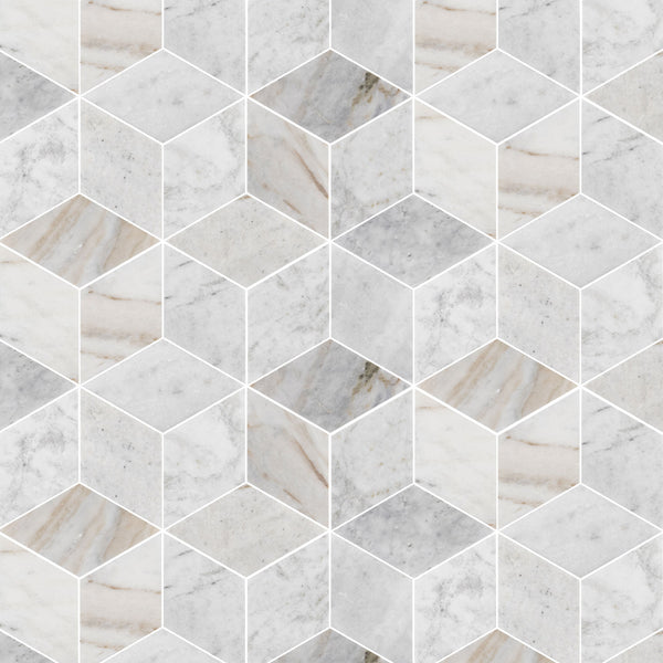 Mosaico Bianco Oro Trillium pulido