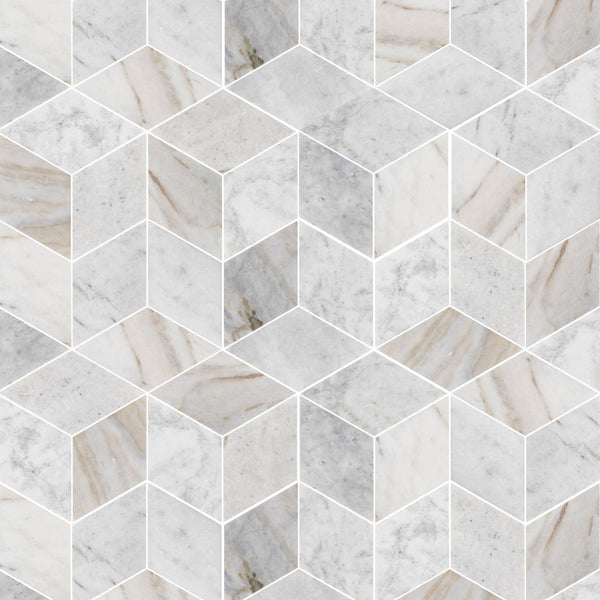 Mosaico Bianco Oro Trillium pulido
