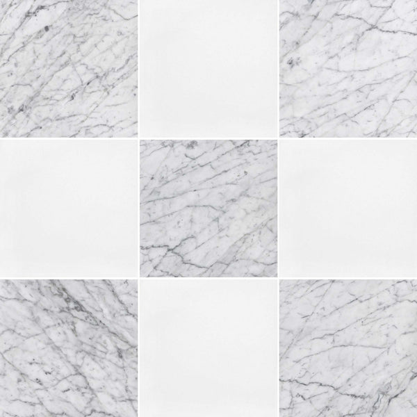 Bianco Carrara & White Thassos Checkerboard
