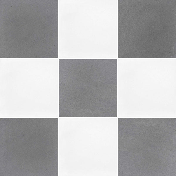 Grey Basalt & White Thassos Checkerboard