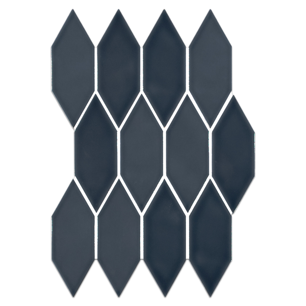 Lagos Ceramic Midnight Blue 2" x 6" Picket Mosaic Glossy