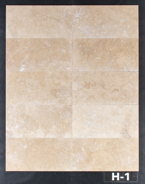 Cross-Cut Light Ivory Travertine 6" x 12" Honed & Filled