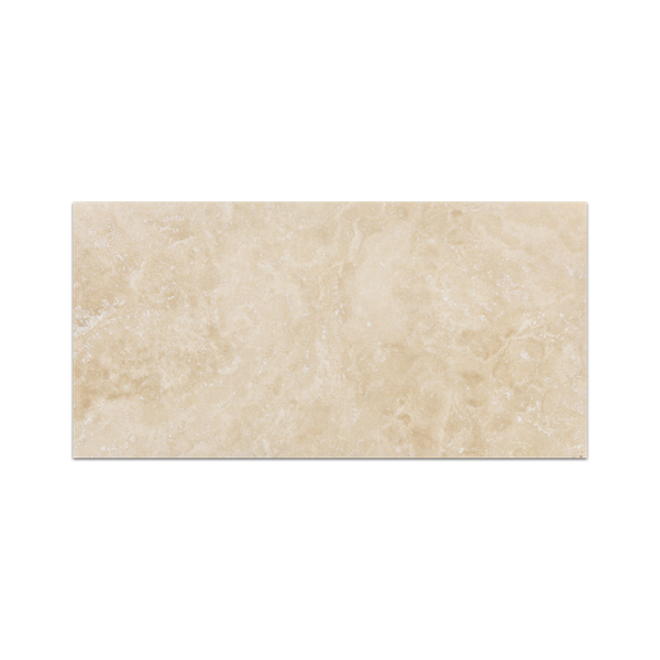 Cross-Cut Light Ivory Travertine 6" x 12" Honed & Filled