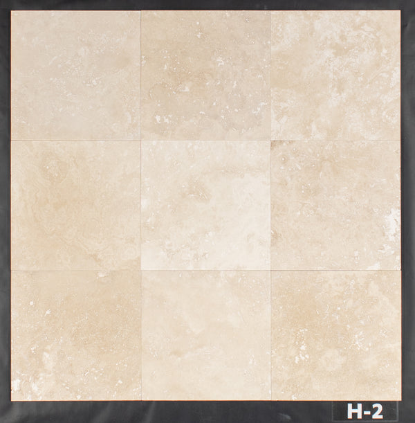 Travertino marfil claro de corte cruzado 12" x 12" Pulido y relleno **CUT**